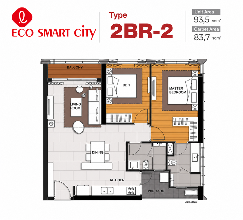 Layout căn hộ 2PN